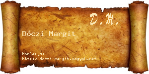 Dóczi Margit névjegykártya